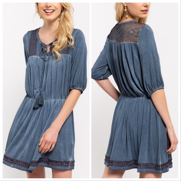 POL Softest Meadow Mineral Wash Dress - Picture 7 of 8